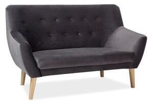 Favi Canapea nordic 2 catifea gri, 136x75x90 Ofertă