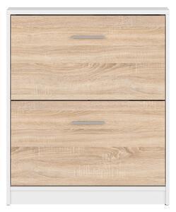 Favi Dulap pantofi 2 usi alb-stejar sonoma nepo plus, 70x27.5x84 cm Ofertă