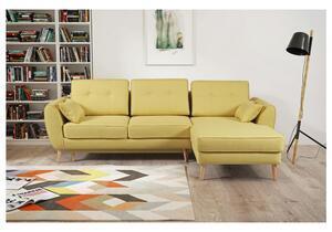 Favi Coltar living stofa galben mustar candy, 254x165x86 cm Ofertă
