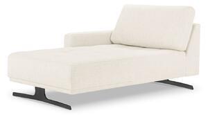 Favi Otoman creo, cotiera pe partea stanga cu picioare din metal negru, bej deschis Ofertă