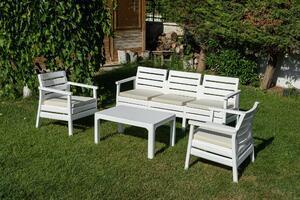 Favi Set de gradina 947bzg1505, din polipropilen, alb, 6 piese Ofertă