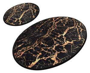 Favi Set 2 covorașe ovale de baie foutastic gold marble, negru Ofertă