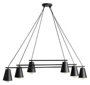 Favi Lustra din metal negru cu 6 becuri arte, 95 cm Ofertă