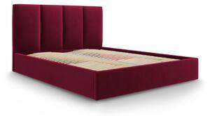 Favi Pat pyla visiniu cu tapiterie din catifea si lada depozitare 140x200 Ofertă