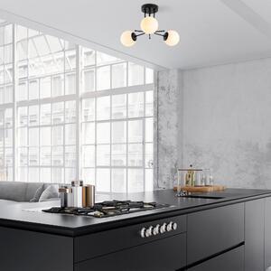 Favi Lustra daisy-147-av3, 3 becuri, cadru metalic, negru, 48x34 cm Ofertă