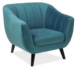Favi Fotoliu tapitat cu stofa turcoaz/picioare wenge elite 1, 91x57x83 cm Ofertă