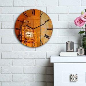 Favi Ceas decorativ de perete 3030ms-003, mdf 100%, portocaliu/negru, 30 cm Ofertă