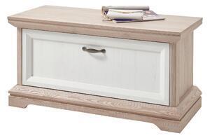 Favi Banca din pal cu 1 usa ava alb / stejar, l100xa43xh51 cm Ofertă