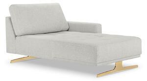 Favi Otoman creo, cotiera pe partea dreapta cu picioare din metal auriu, gri deschis Ofertă