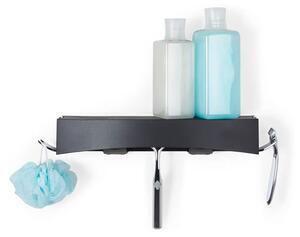 Favi Etajeră autoadezivă pentru baie compactor clever flip shower, negru Ofertă