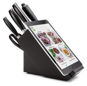Klarstein katsu, set de cuțite din 8 piese, 5 cuțite, 1 pilă de cuțite, 1 foarfecă universală, suport pentru ipad