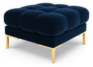Favi Puf cu tapiterie din catifea mamaia, picioare din metal auriu, albastru royal Ofertă