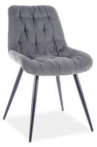 Favi Scaun tapitat cu stofa si picioare metalice, pasha gri / negru, l49xa43xh84 cm Ofertă