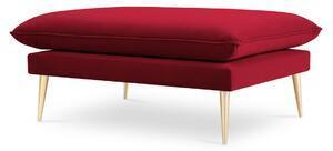 Favi Puf cu tapiterie din catifea agate, picioare din metal auriu, rosu Ofertă