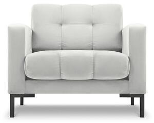 Favi Fotoliu mamaia cu tapiterie din catifea si picioare din metal negru, argintiu Ofertă