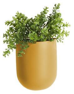 Favi Ghiveci suspendat din ceramică pt living oval, galben ocru mat Ofertă