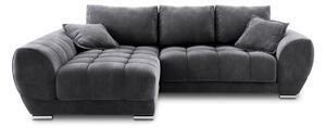 Favi Colțar extensibil cu tapițerie de catifea și șezlong pe partea stângă windsor & co sofas nuage, gri închis Ofertă