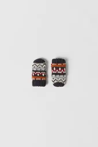 Baby/ mănuși cu un deget din tricot jacard