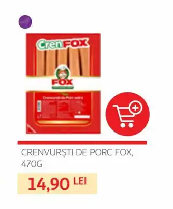 Auchan fox crenvurști de porc 470g Ofertă