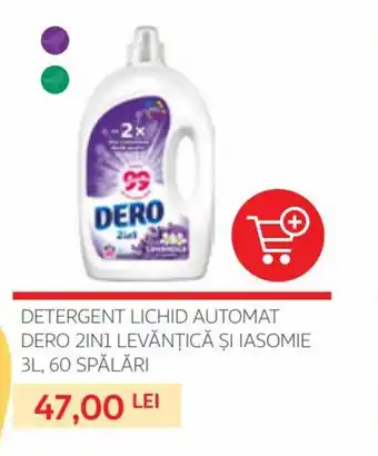Auchan dero detergent lichid automat 2in1 levănțica și iasomie 3l 60 spălări Ofertă