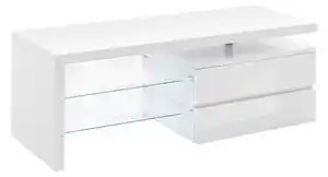 Favi Comoda tv viola, din mdf, alb lucios, 120x43x42 cm Ofertă