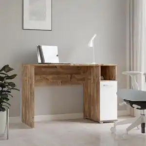 Favi Birou niko - cplb21n-m593, lemn vechi santiago + alb, 110x52x72,8 cm Ofertă