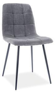 Favi Scaun tapitat cu stofa si picioare metalice, miley gri / negru, l45xa53xh86 cm Ofertă