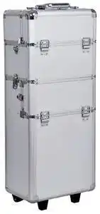 Homcom trolley make up artist profesional beauty case machiaj din aluminiu | aosom ro