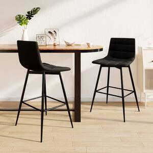 Favi Scaune de bar, 2 buc., negru, catifea Ofertă
