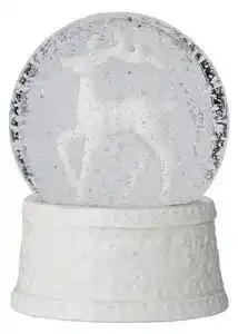 Favi Glob decorativ de craciun, din sticla si ceramica, snow deer alb, ø10xh13,5 cm Ofertă