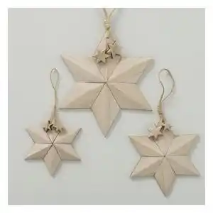 Set 3 decorațiuni de crăciun din lemn paulownia boltze carmea