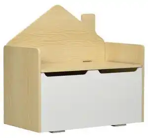 Favi Homcom cutie de jucarii din lemn banca de depozitare cufar de jucarii pentru copii cu tija de presiune cu capac | aosom ro Ofertă