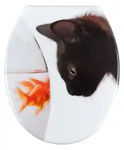 Favi Capac wc wenko fish & cat, 45 x 37,5 cm Ofertă