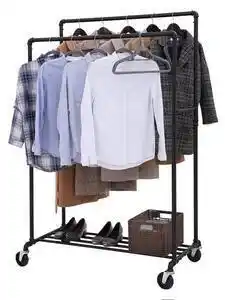 Favi Suport metalic dublu cu roți pentru haine songmics Ofertă