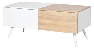 Favi Homcom masa de living, stil nordic, cu 2 sertare, 110x60x45cm | aosom ro Ofertă