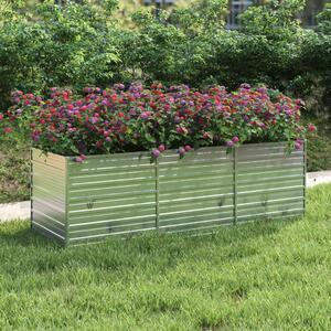 Favi Strat înălțat de grădină argintiu 240x80x77 cm oțel galvanizat Ofertă