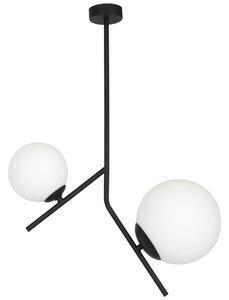 Lustra din metal negru luna cu 2 becuri, 70 cm