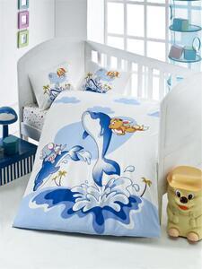 Favi Set lenjerie pat pentru copii ocean, bumbac ranforce 100%, albastru, 1 Ofertă