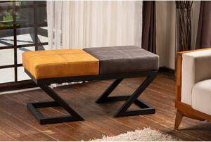 Favi Bancheta ayakl, metal/poliester, antracit/mustar, 92 x 46 x 44 cm Ofertă