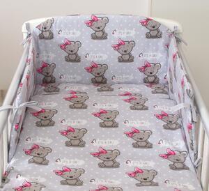 Favi Set lenjerie din bumbac cu protectie laterala pentru pat bebe 120 x 60 cm, it s a girl! , amy Ofertă