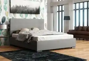 Favi Pat tapiţat fox 5 + somieră + saltea, alaska23, 140x200 Ofertă