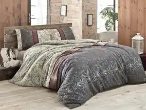 Favi Set lenjerie pat hürrem v2, bumbac/poliester, gri/imprimeu floral, 160 Ofertă