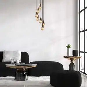 Favi Lustra pe cablu fes, 6500, 7 becuri la diferite inaltimi, neagra, 50x5 Ofertă