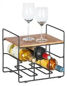 Favi Suport pentru 6 sticle cu raft din bambus wenko loft Ofertă