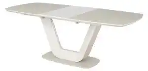 Favi Mese din lemn cu sticla crem armani, 160/220x90x76 Ofertă