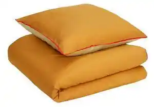 Favi Lenjerie de pat din bumbac hübsch line ii., 140 x 200 cm, verde - portocaliu Ofertă