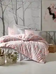 Favi Lenjerie de pat premium satin de lux, cotton box, jardin - grey Ofertă