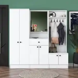 Favi Garderoba hol m3 - 1559, din pal melaminat, alb, 180x38x183 cm Ofertă