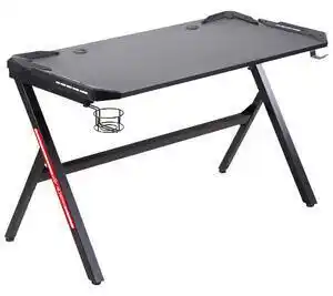 Favi Masa de birou gaming pentru computer homcom, masa de birou cu lumini led, suport pentru pahare si carlig pentru casti, 120x60 Ofertă