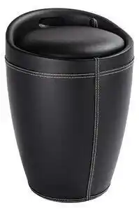 Favi Coș de rufe taburet wenko linen look, 20 l, negru Ofertă